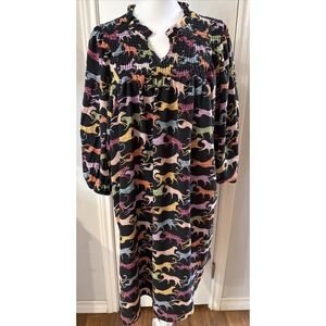 Michelle McDowell Colorful Leopards Print Shift Dress Womens Size XL Knee Length